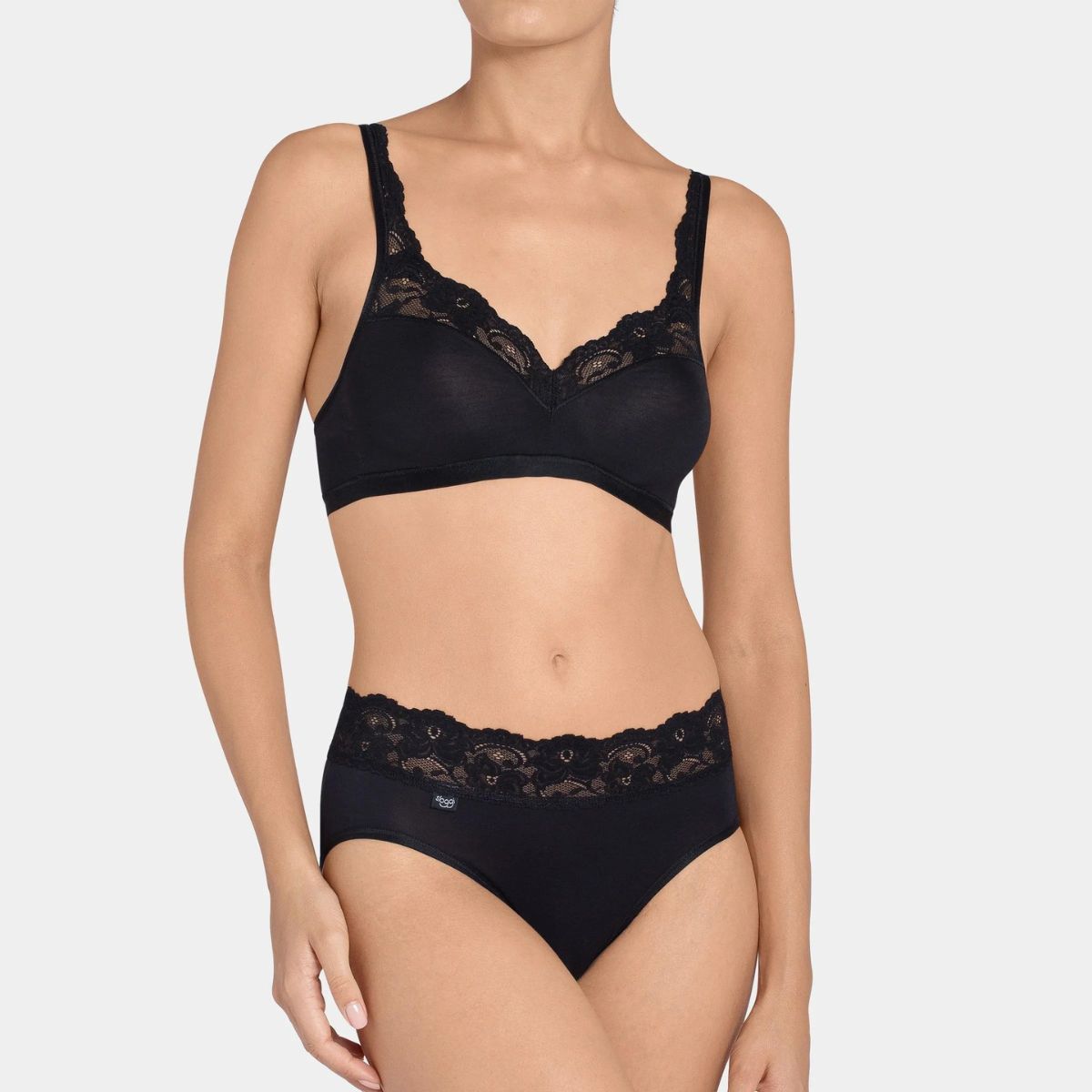 Sloggi Romance midi trusse, sort - 10031896 - 0004 - Black