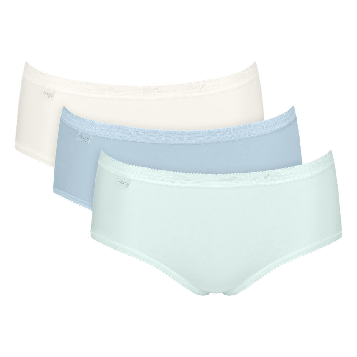 Sloggi Basic 3-pak midi trusse, multi - 10155292 - M033 - Medium Grey Melange