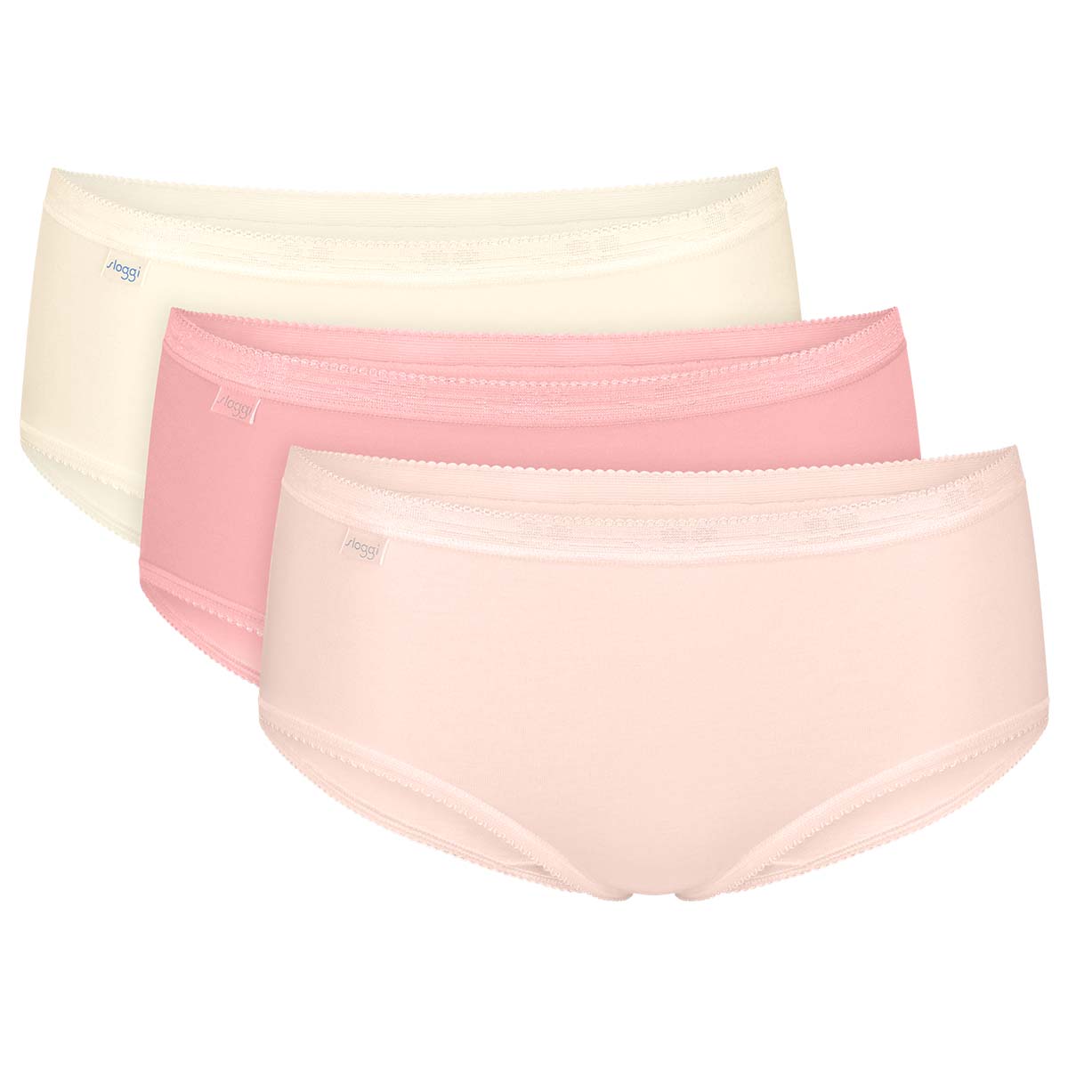 Sloggi Basic+ 3-Pack midi trusse, multi - 10107163 - PR08 - Multiple Colours