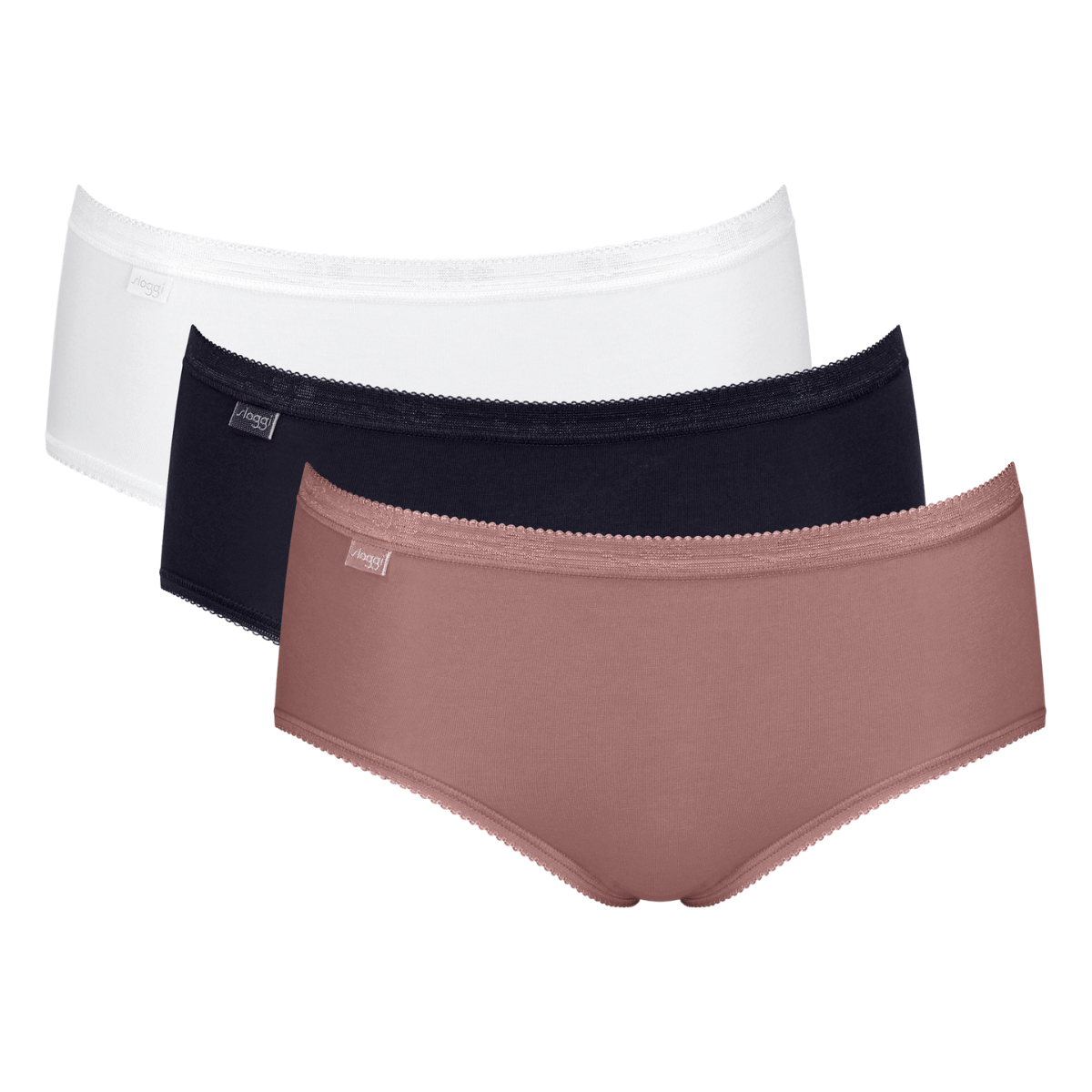 Sloggi Basic+ 3-pak midi trusse, multi - 10107163 - V016 - Multiple Colours