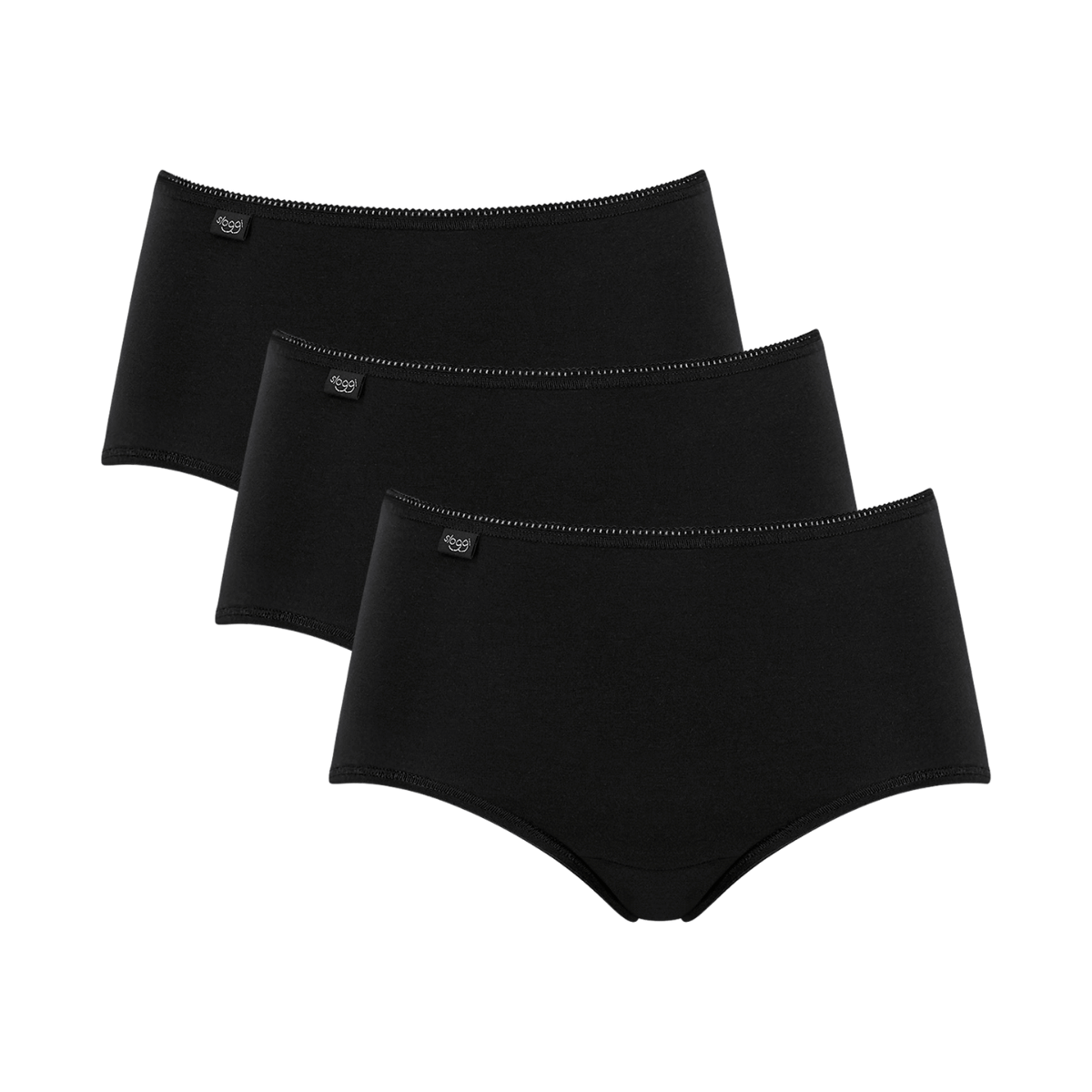 Sloggi 24/7 3-pak midi trusse, sort - 10167221 - 0004 - Black