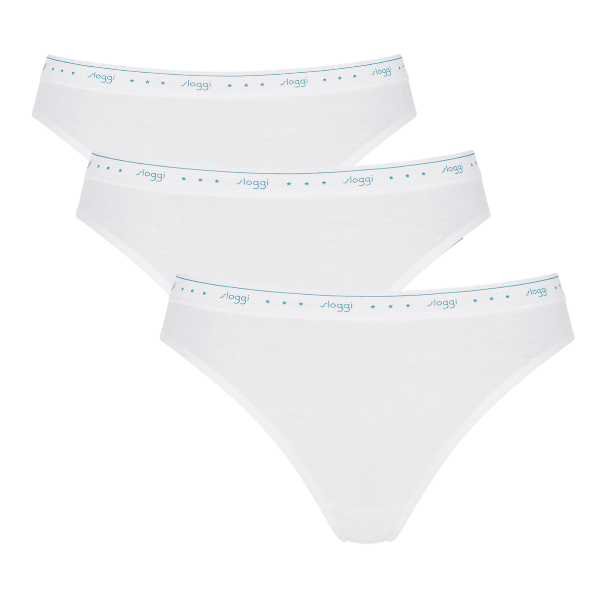 Sloggi 100 3-pak tai trusse, hvid - 10198131 - 003 - Hvid