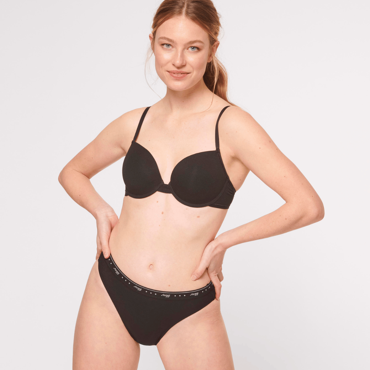Sloggi 100 3-pak tai trusse, sort - 10198131 - 0004 - Black