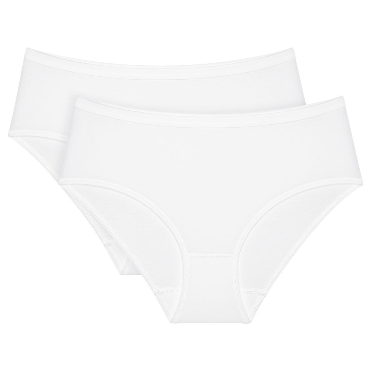 Triumph Sense Of Cotton 2-Pack midi trusse, hvid - 10225046 - 0003 - White