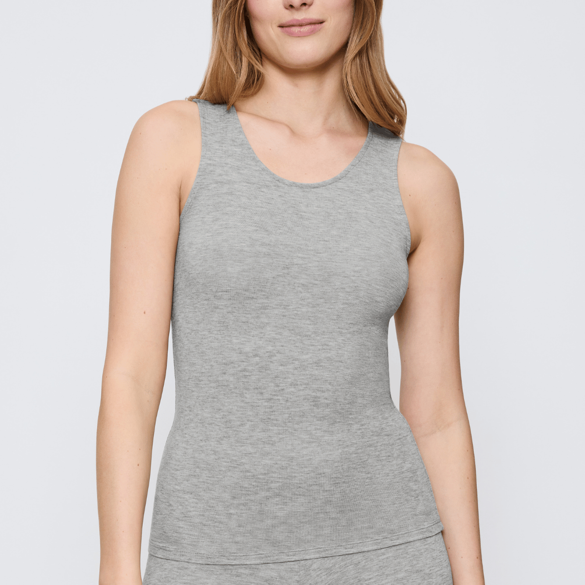 Triumph Beauty Layers uldundertrøje, grå - 10225621 - M033 - Medium Grey Melange
