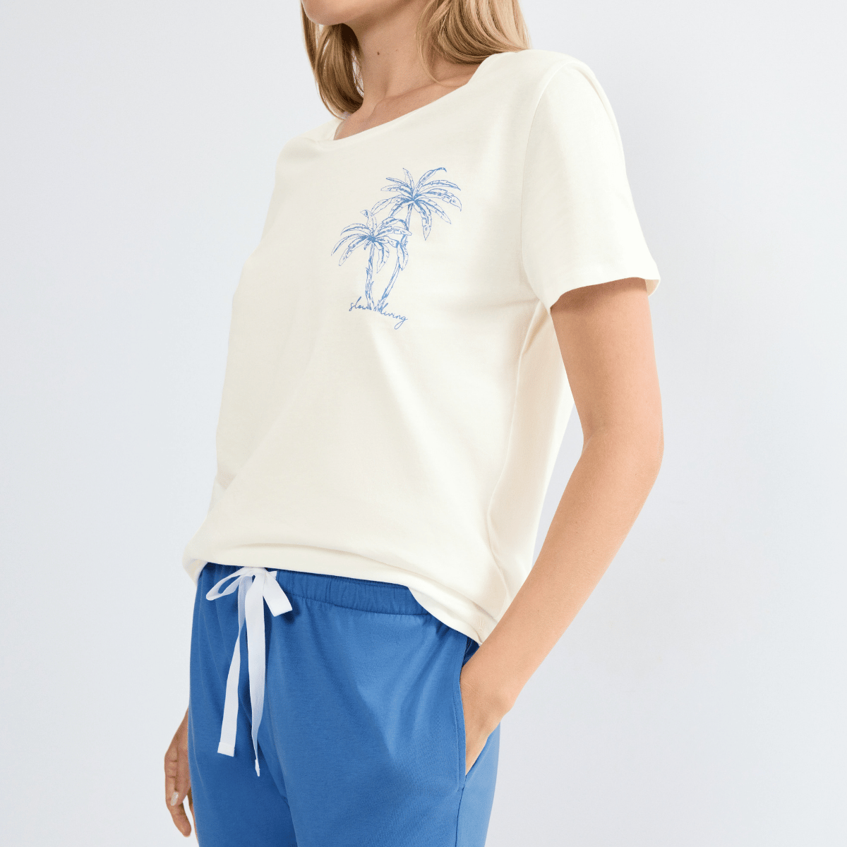 Triumph Capri pyjamas, multi - 10227221 - PW01 - White/Blue
