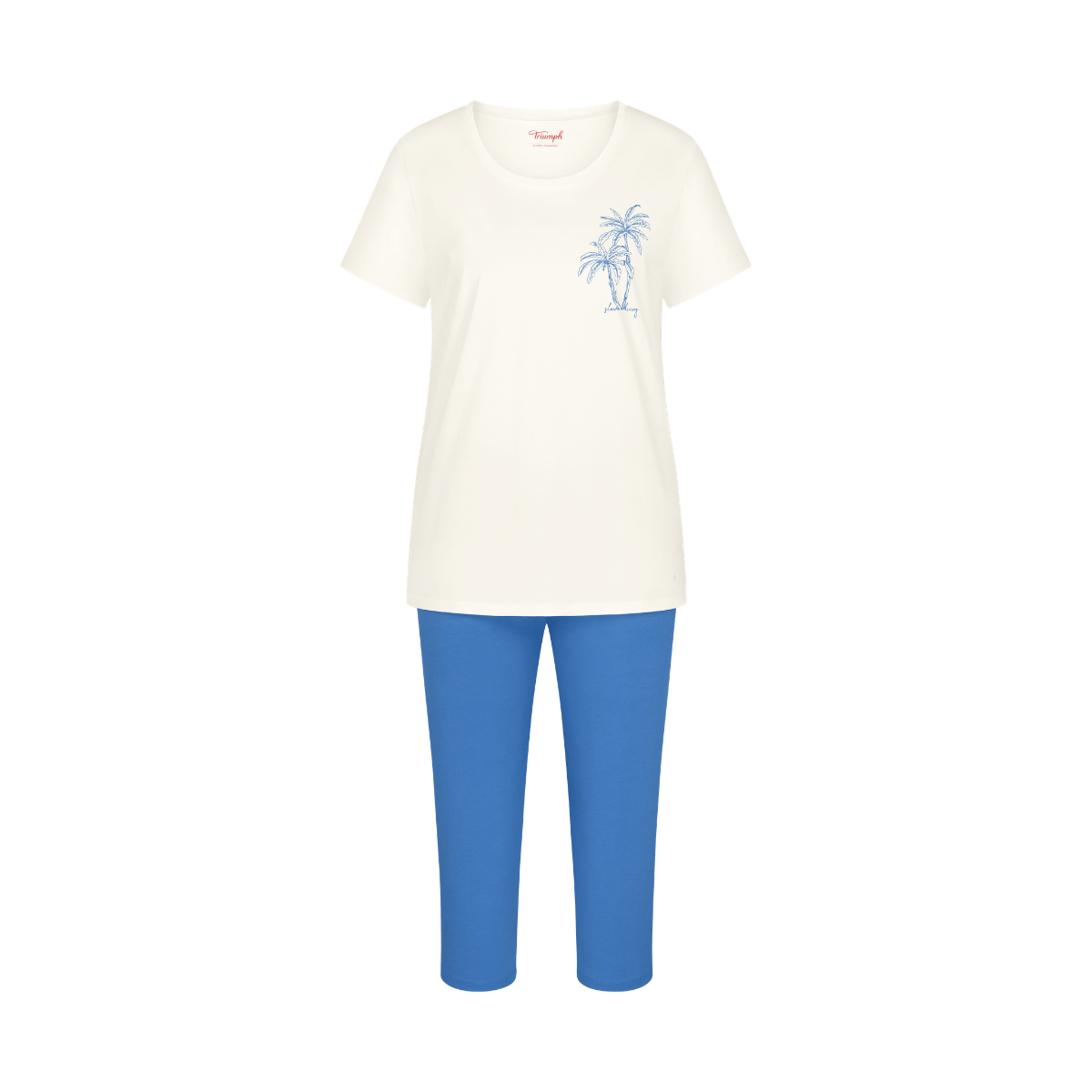 Triumph Capri pyjamas, multi - 10227221 - PW01 - White/Blue