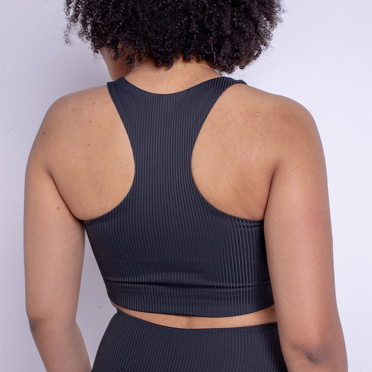 Girlfriend Collective Collective Rib Paloma sports BH, sort - 1028 - BLACK - Black