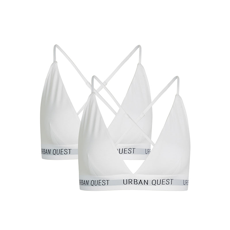Urban Quest 2-Pack trekant BH, hvid - 1140 - 1000 - White