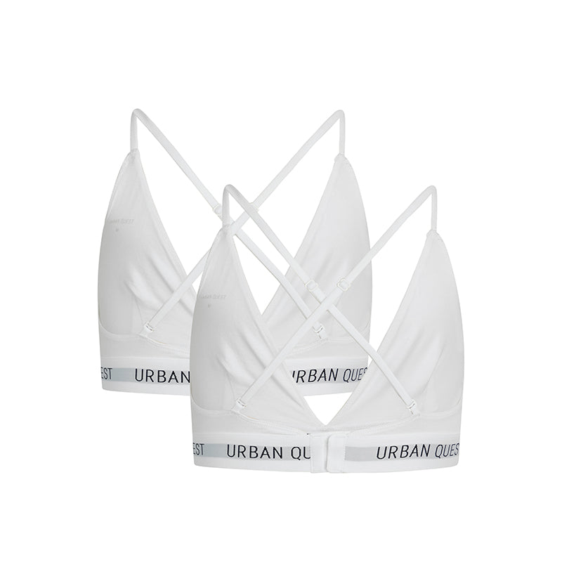 Urban Quest 2-Pack trekant BH, hvid - 1140 - 1000 - White