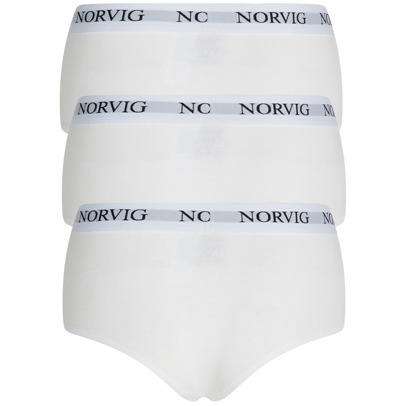 Norvig 3-Pack hipster trusse, hvid - N1160 - HVID - White