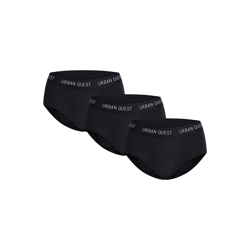 Urban Quest 3-Pack hipster trusse, sort - UQ1160 - 9000 - Black