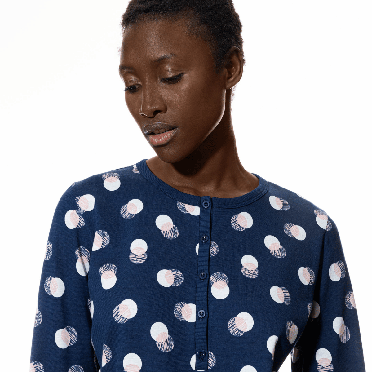 Mey Scribbled Dots pyjamas, blå - 1240017 - 1118 - Deep Marine