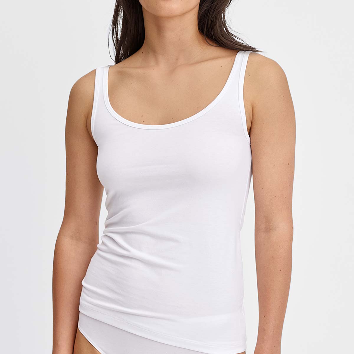 Calida Essential Cotton top, hvid - 12834 - 001 - White