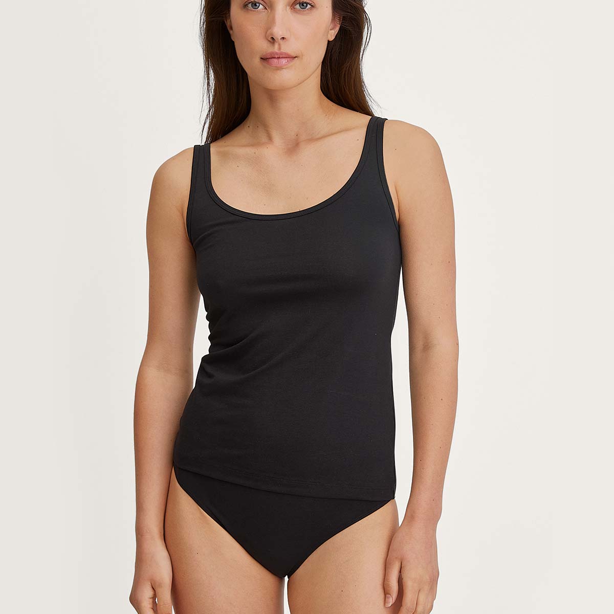 Calida Essential Cotton top, sort - 12834 - 992 - Black