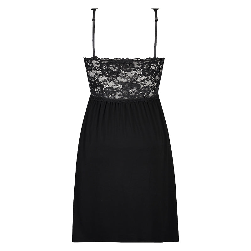 Hunkemöller Nora Lace natkjole, sort - 175245 - BLACK - Black