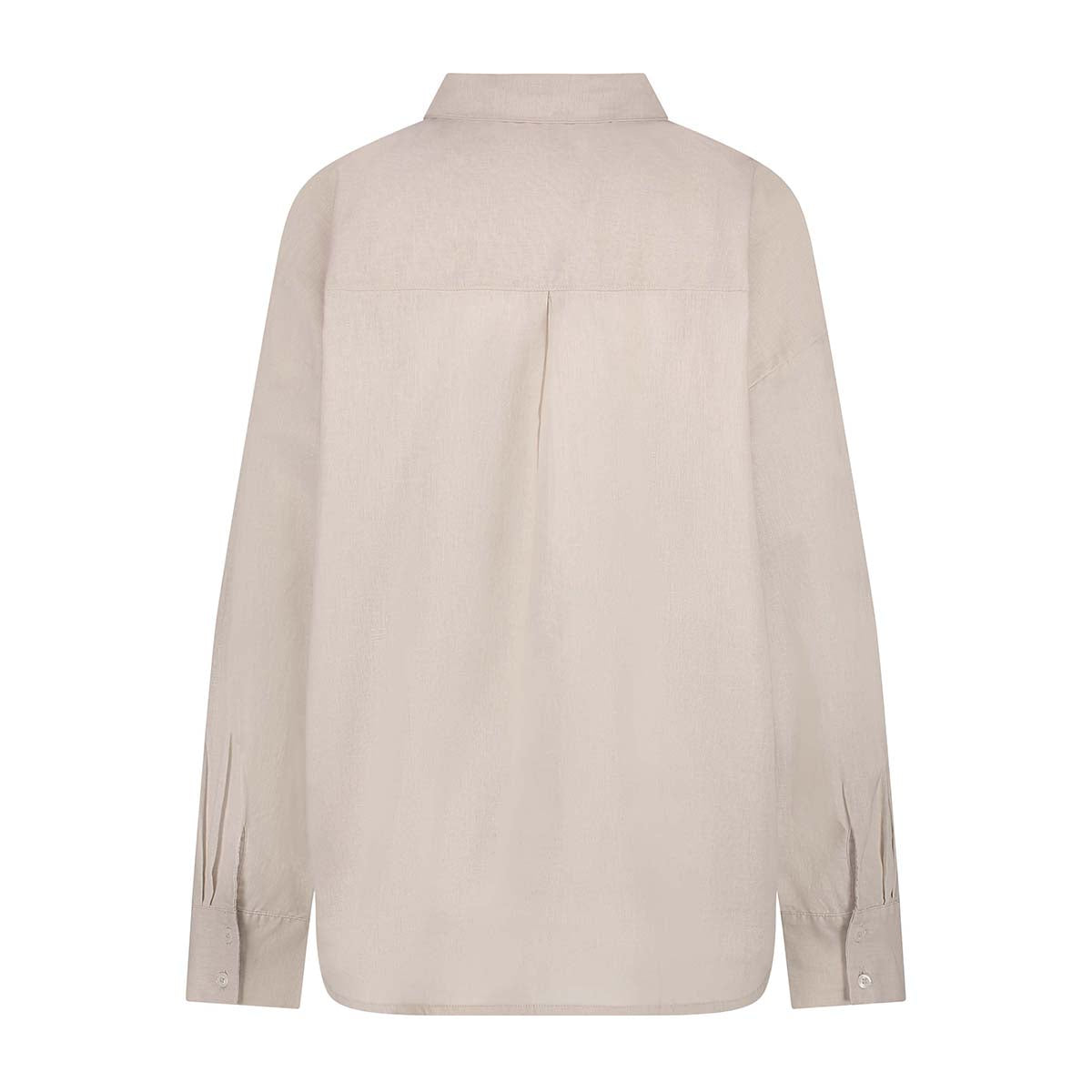 Hunkemöller Linen natskjorte, beige - 206532 - Almond Peach - Almond Peach