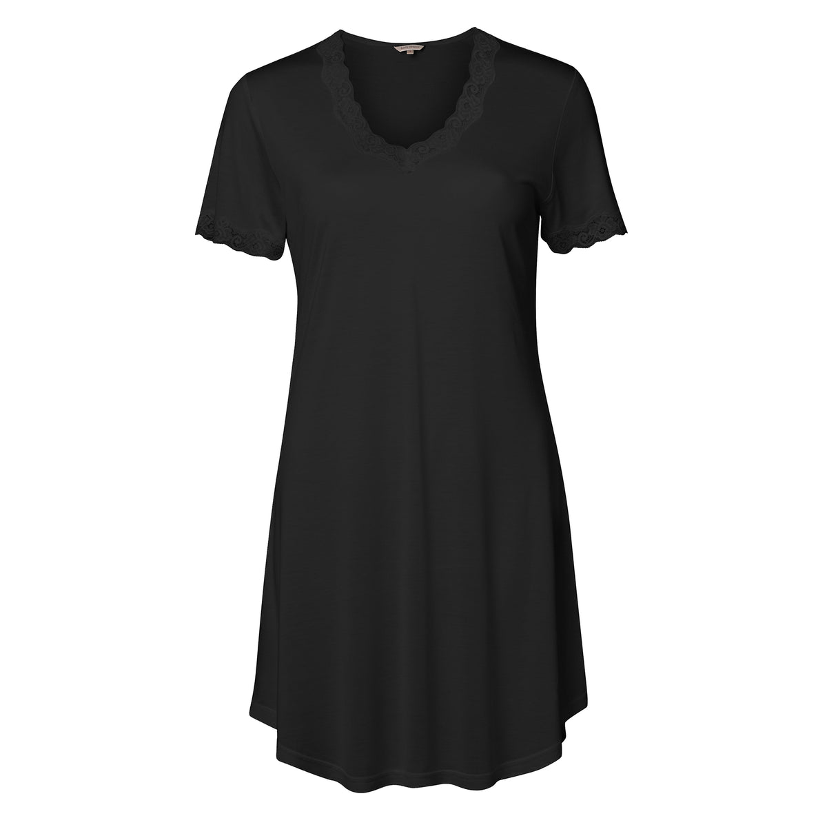 Lady Avenue Silk Jersey natkjole, sort - 23-50416 - 02 - Black