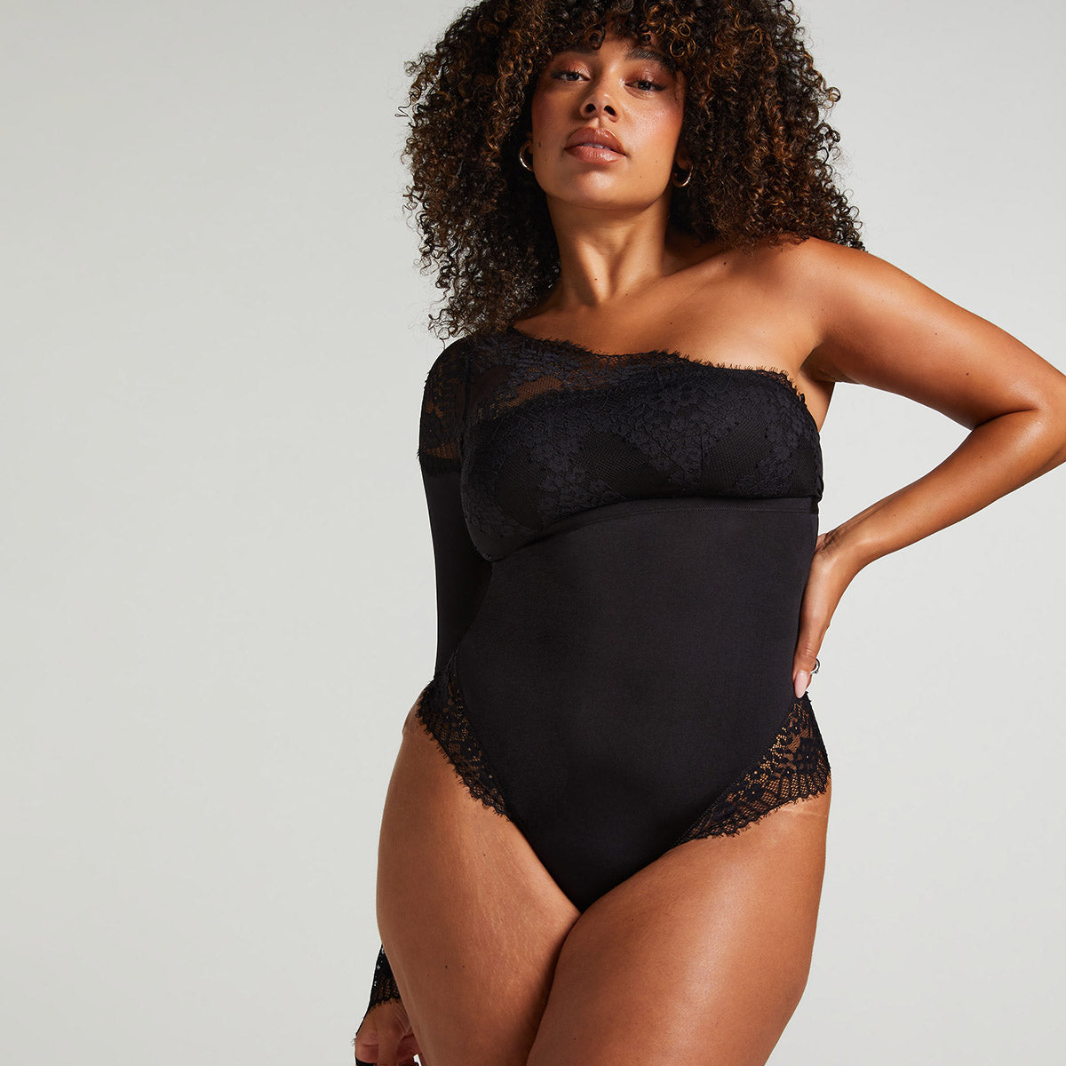 Hunkemöller Azalea bodystocking, sort - 300217 - Caviar - Caviar