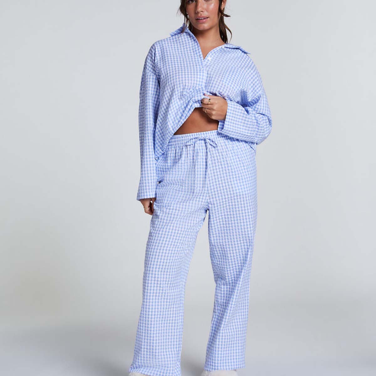 Hunkemöller natbukser, blå - 301442 - HKM BLUE - HKM Blue