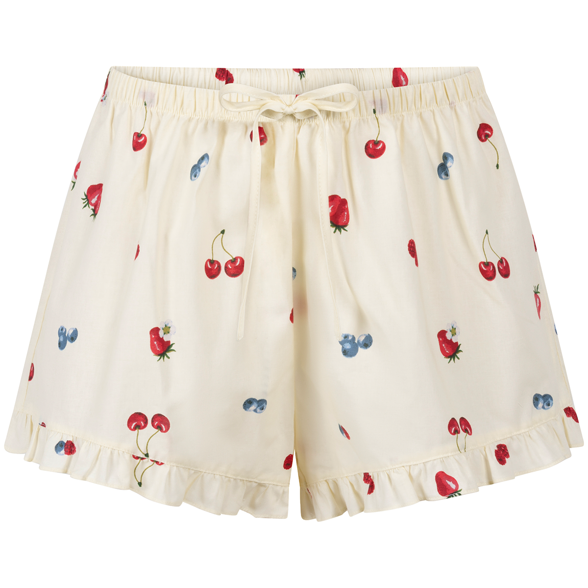 Hunkemöller Short Woven Ruffle natshorts, gul - 302073 - HKM Yellow - HKM Yellow