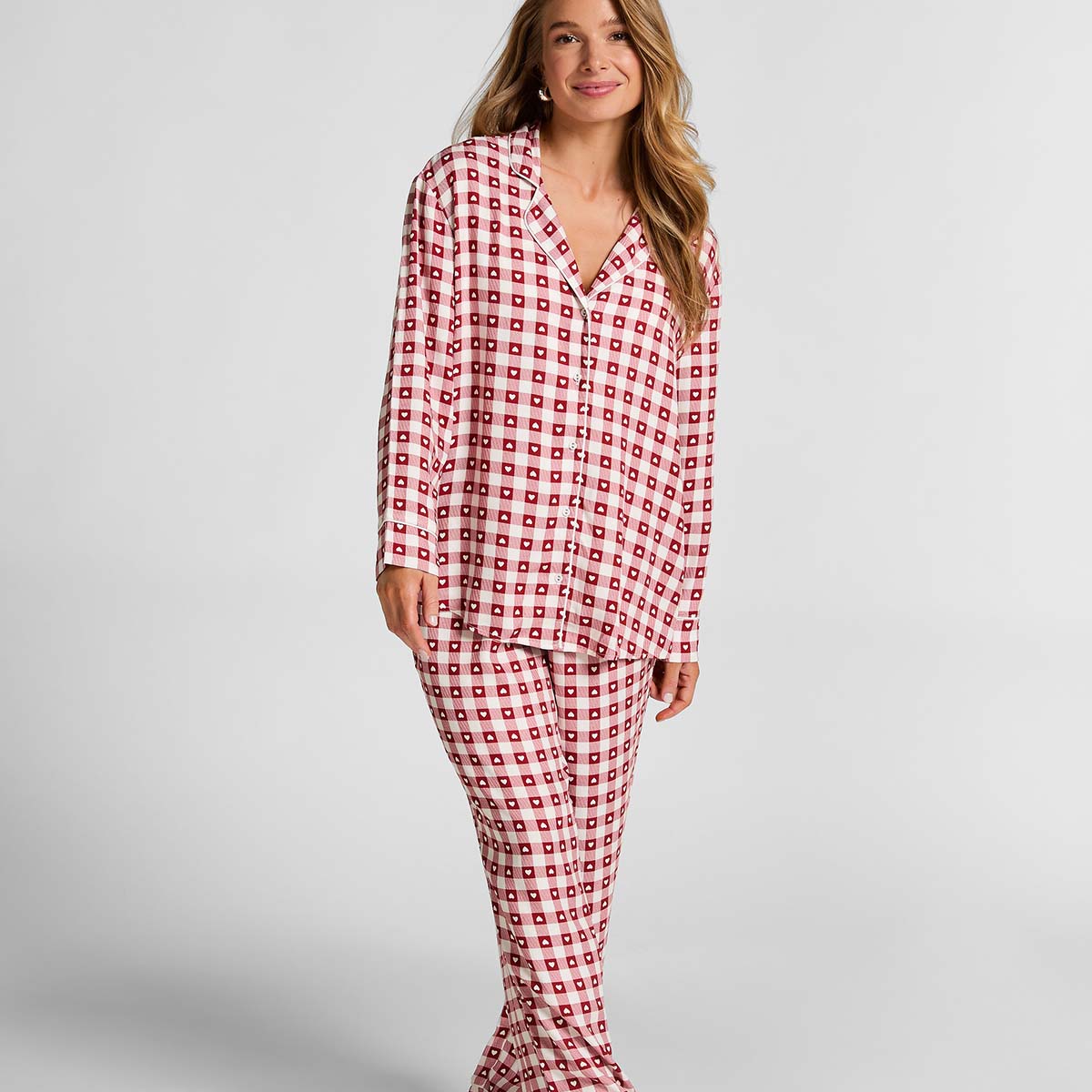 Hunkemöller pyjamas, multi - 303609 - RED DAHLIA - Red Dahlia