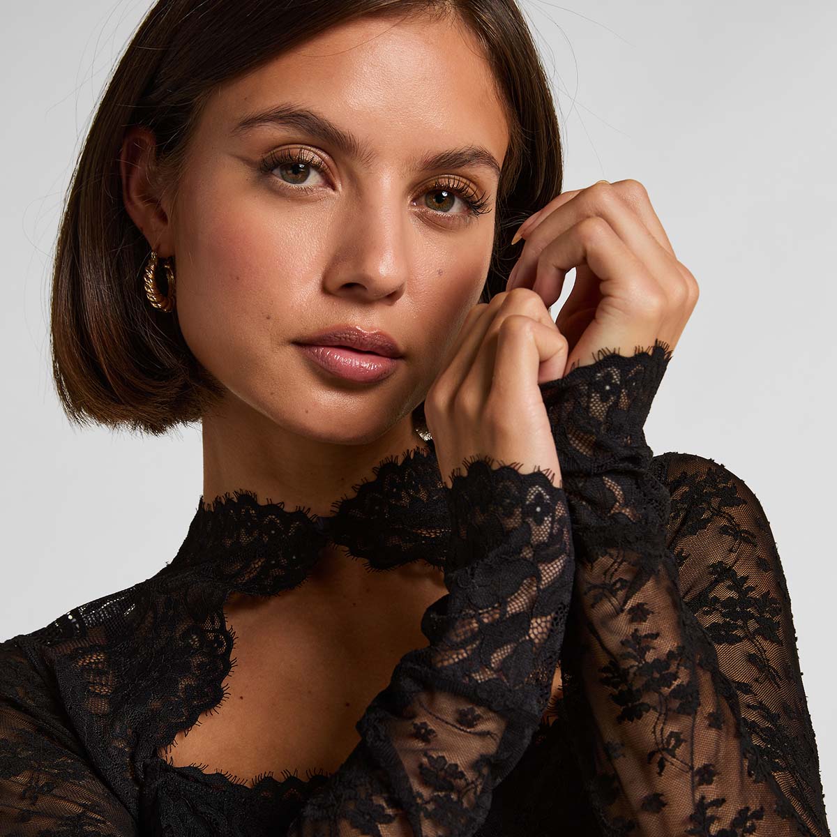 Hunkemöller Faith bodystocking, sort - 304149 - BLACK - Black
