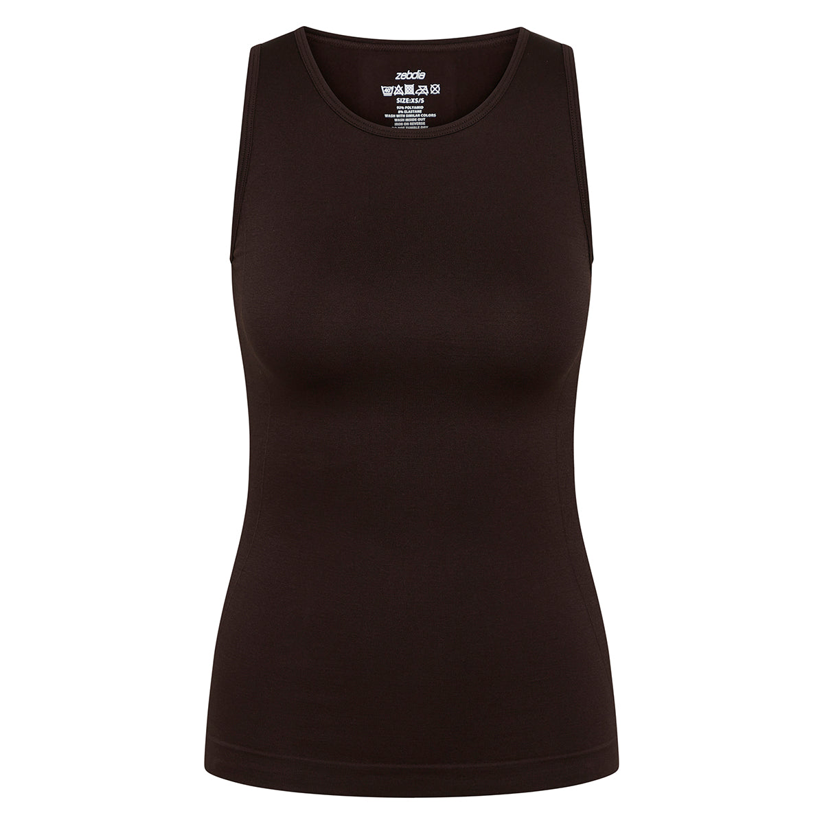 Zebdia Women Seamless tank top, brun - 35015 - 8003 - Black Coffee