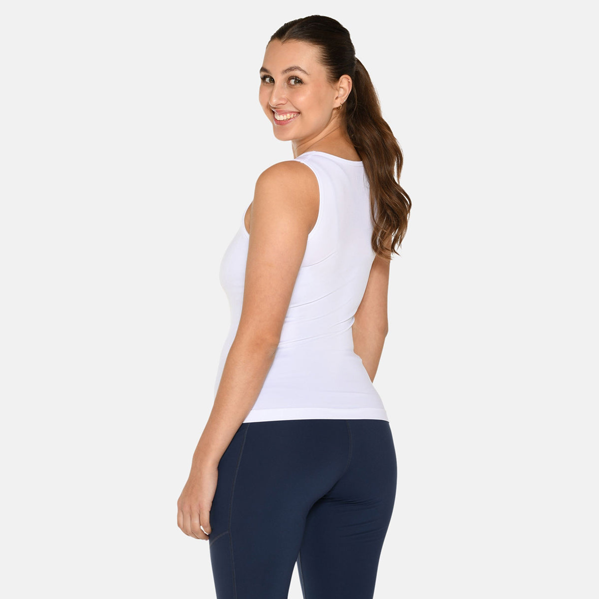 Zebdia Women Seamless tank top, hvid - 35015 - 1002 - Brilliant White