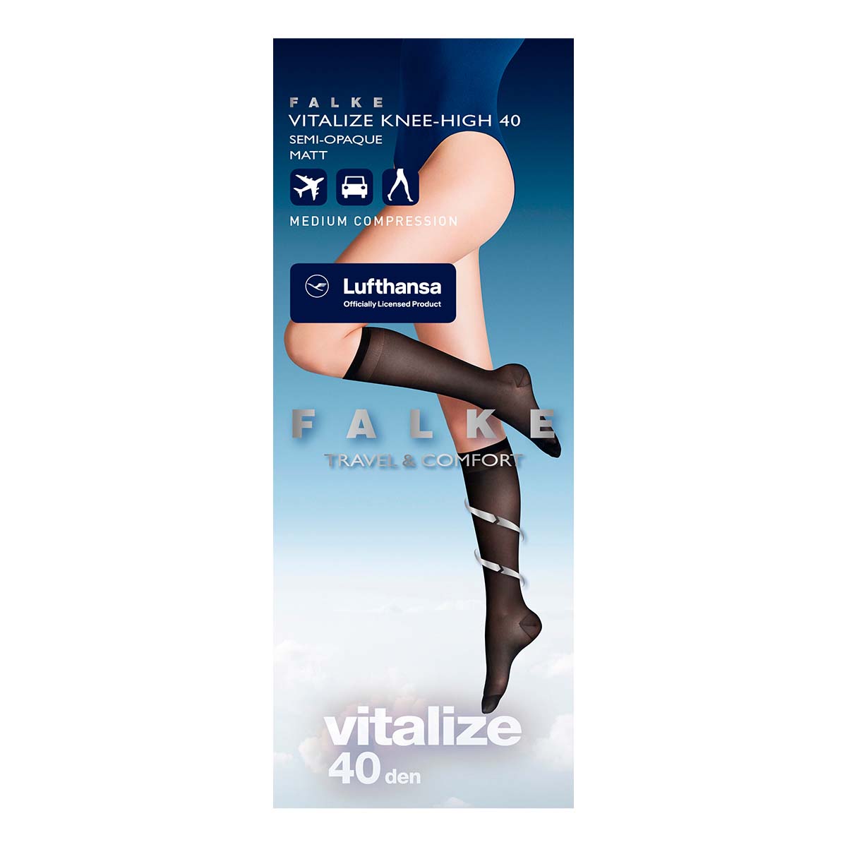 Falke Vitalize støttestrømper, sort - 41746 - 3009 - Black