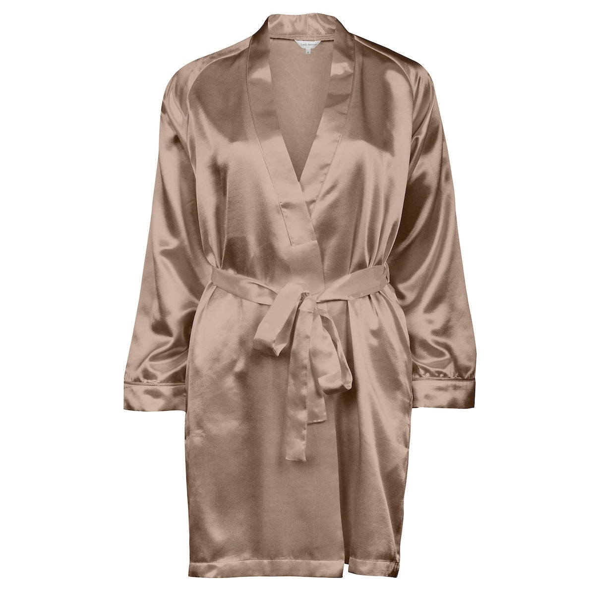 Lady Avenue Satin kimono, brun - 48-8012 - 229 - Moon Rock