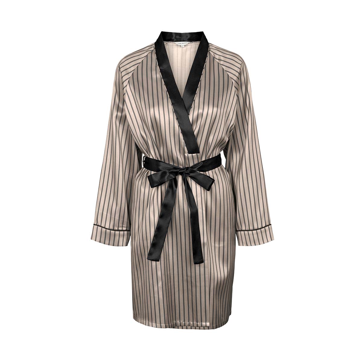 Lady Avenue Satin kimono, brun - 49-8012 - 1091 - Black/Moon