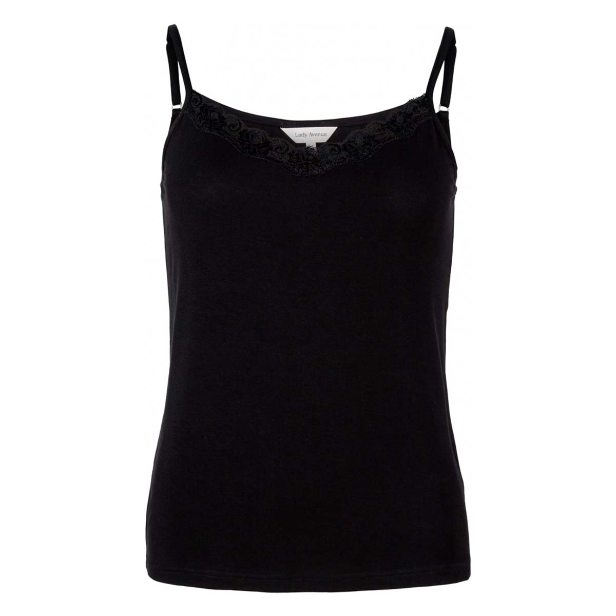 Lady Avenue Bamboo top, sort - 50-10521 - 02 - Black