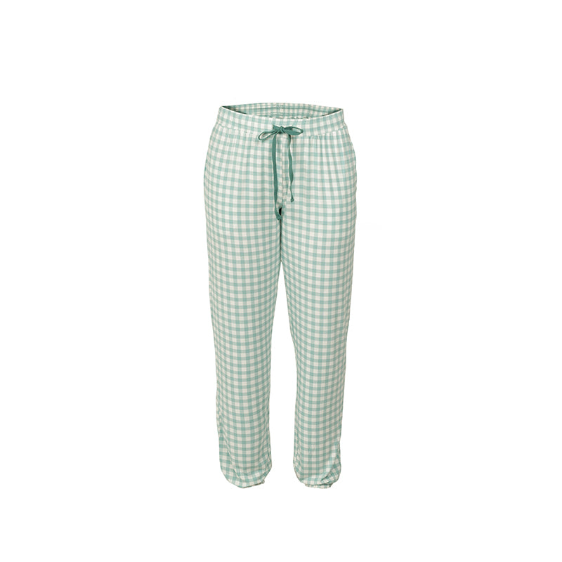 Lady Avenue Bamboo pyjamas, mintgrøn - 61-607 - 680 - Green Checks
