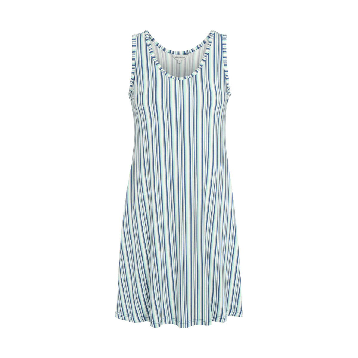 Lady Avenue Bamboo natkjole, multi - 62-704 - 650 - Blue/Grey Stripe