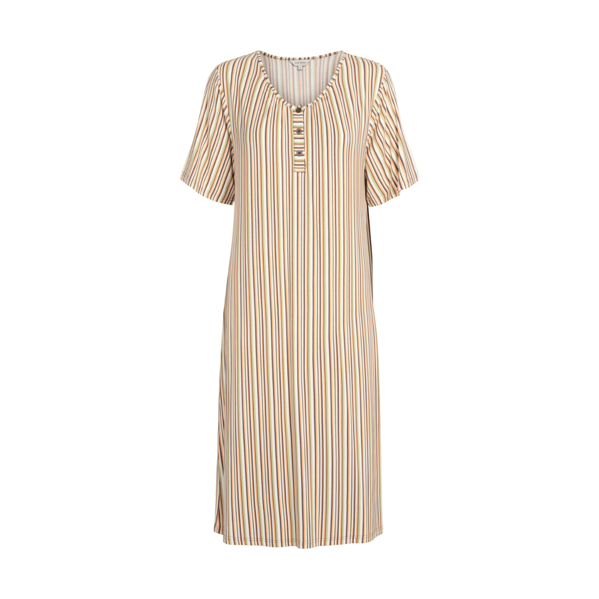 Lady Avenue Bamboo natkjole, multi - 62-705 - 648 - Mocca/Kiwi Stripe