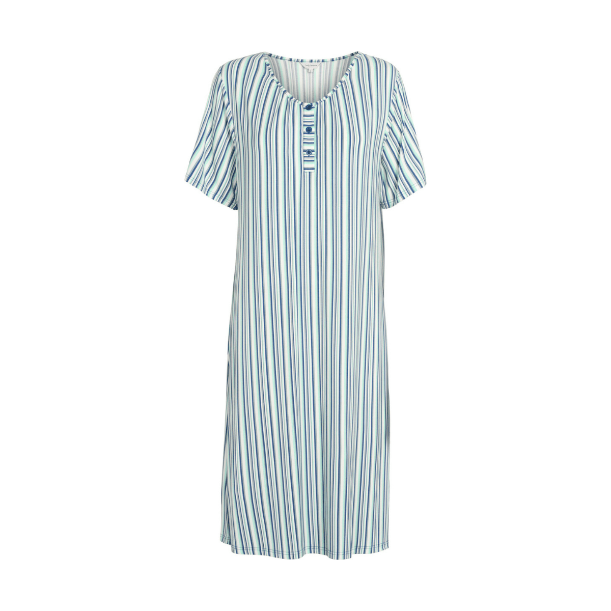 Lady Avenue Bamboo natkjole, multi - 62-705 - 650 - Blue/Grey Stripe
