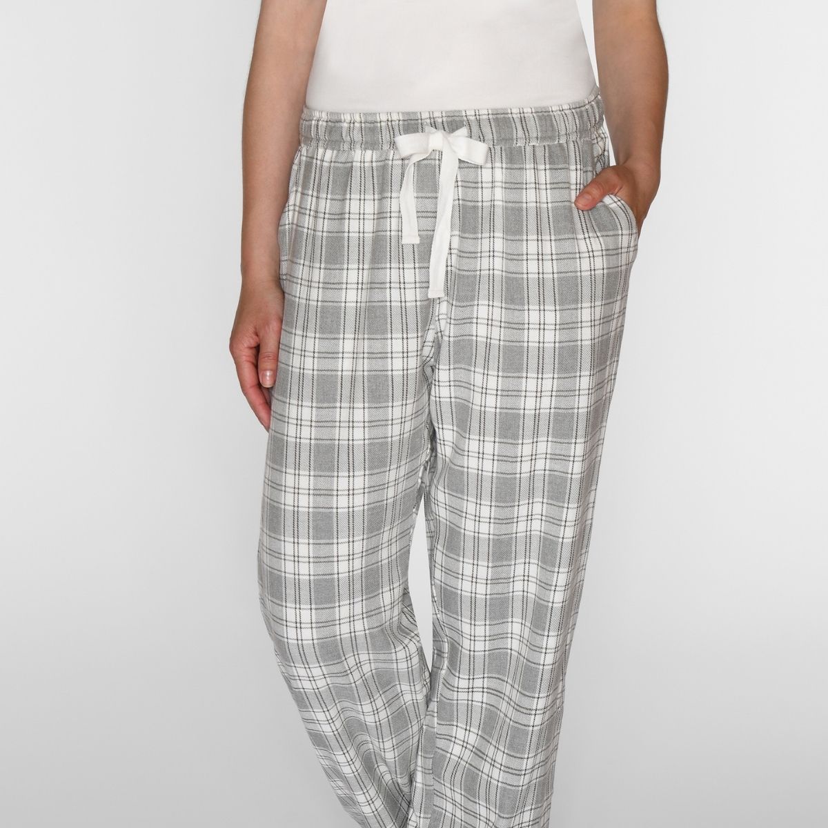 CCDK Nicola natbukser, creme - 62110 - 9019 - Grey Melange Check