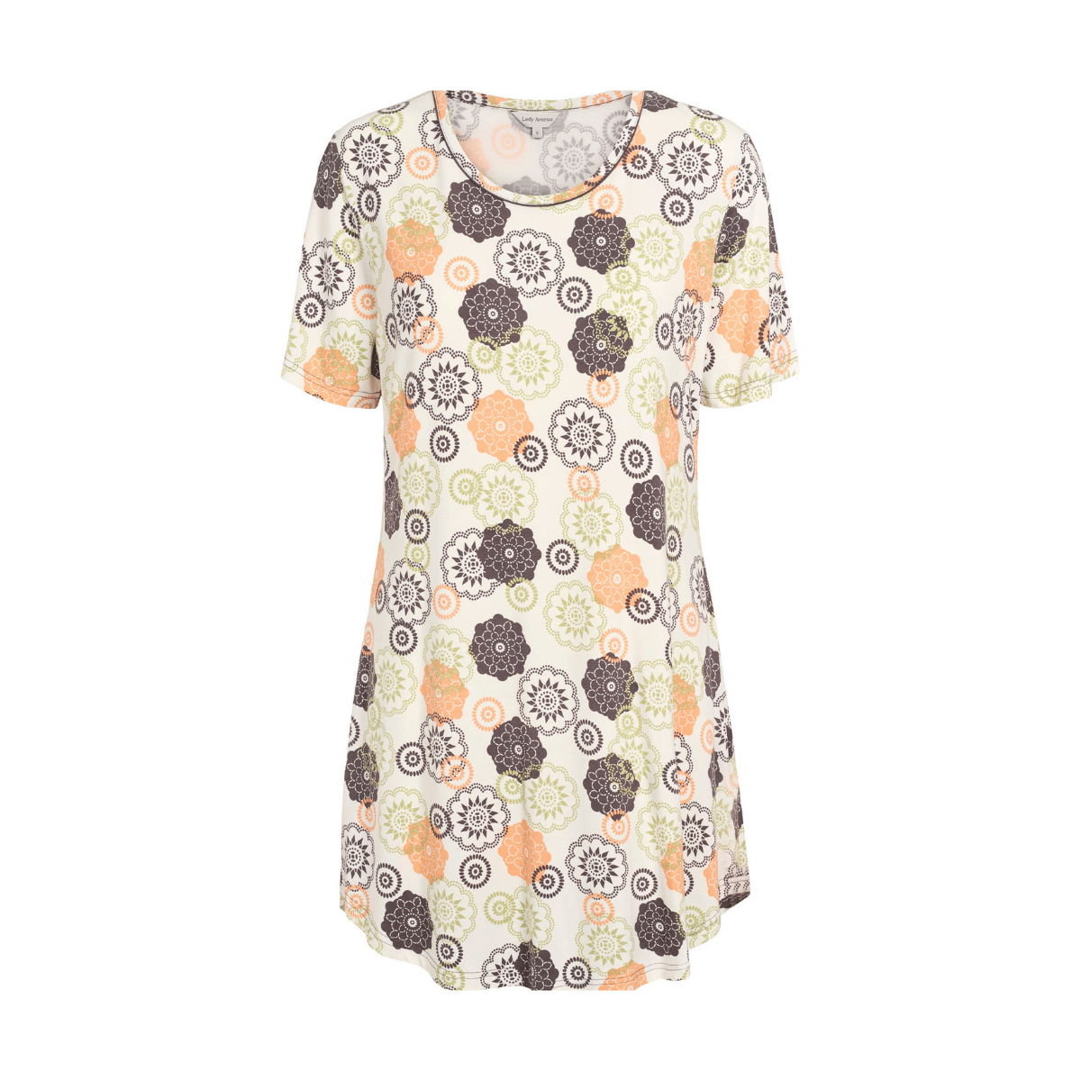 Lady Avenue Bamboo natkjole, multi - 63-702 - 649 - Mocca/Kiwi Floral