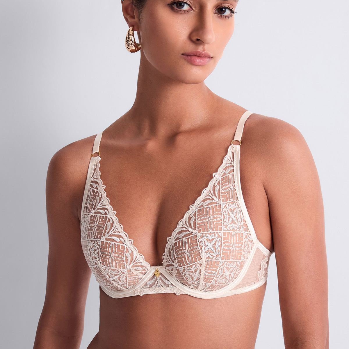 Aubade Iconic Calypso trekant BH, creme - 6CF12 - DUNN - Dune