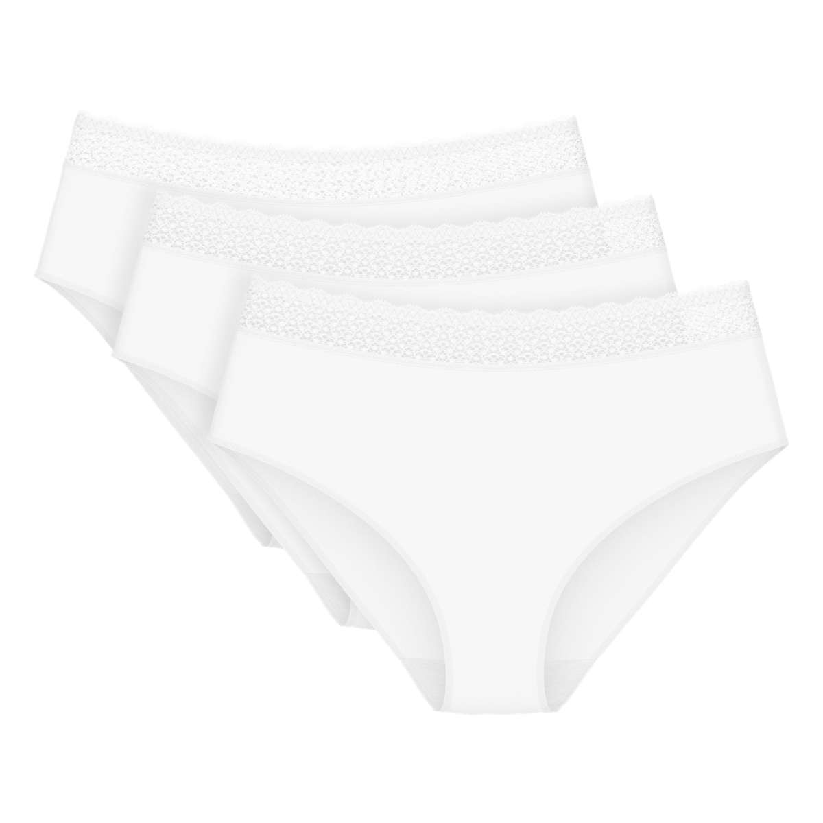 Triumph Feel Of Modal 3-Pack midi trusse, hvid - 10214888 - 0003 - White