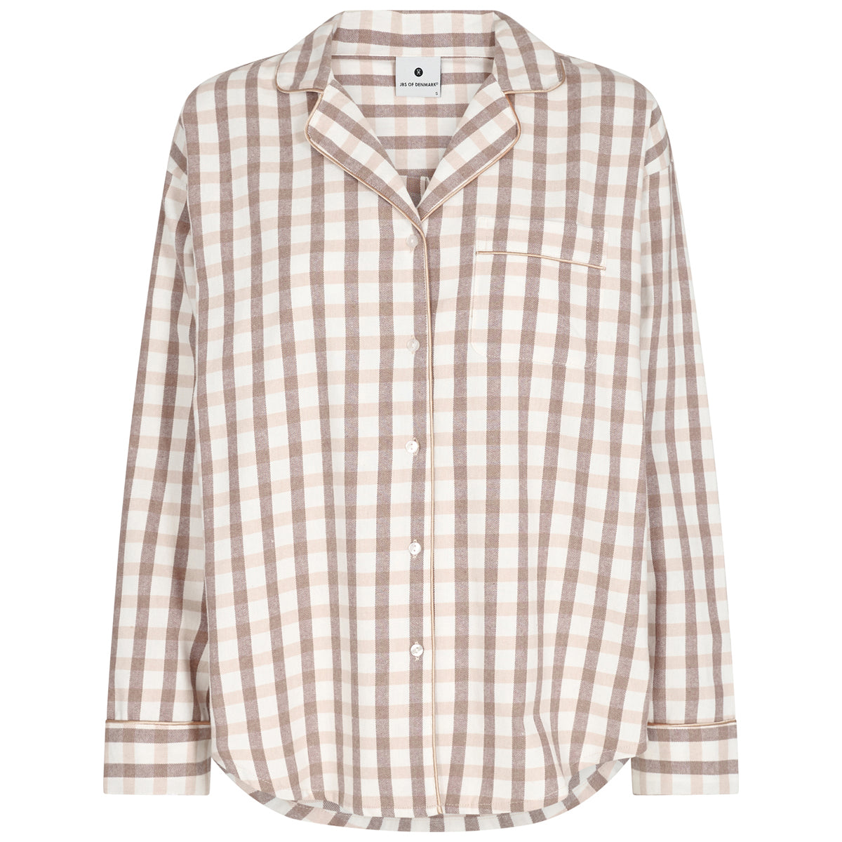 JBS of Denmark Flannel natskjorte, brun - 8-1123-74 - 8085 - Brown