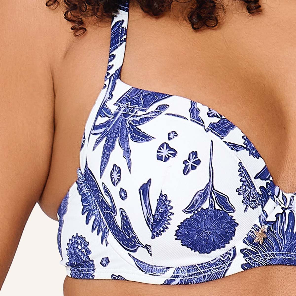 LingaDore Under The Greek Sun bikini top med bøjle, multi - 8206BT - 345 - Blue White Print
