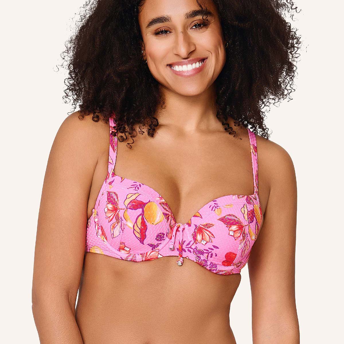 LingaDore Pink Paradise bikini top med bøjle, lyserød - 8212BT - 349 - Tropical fruit