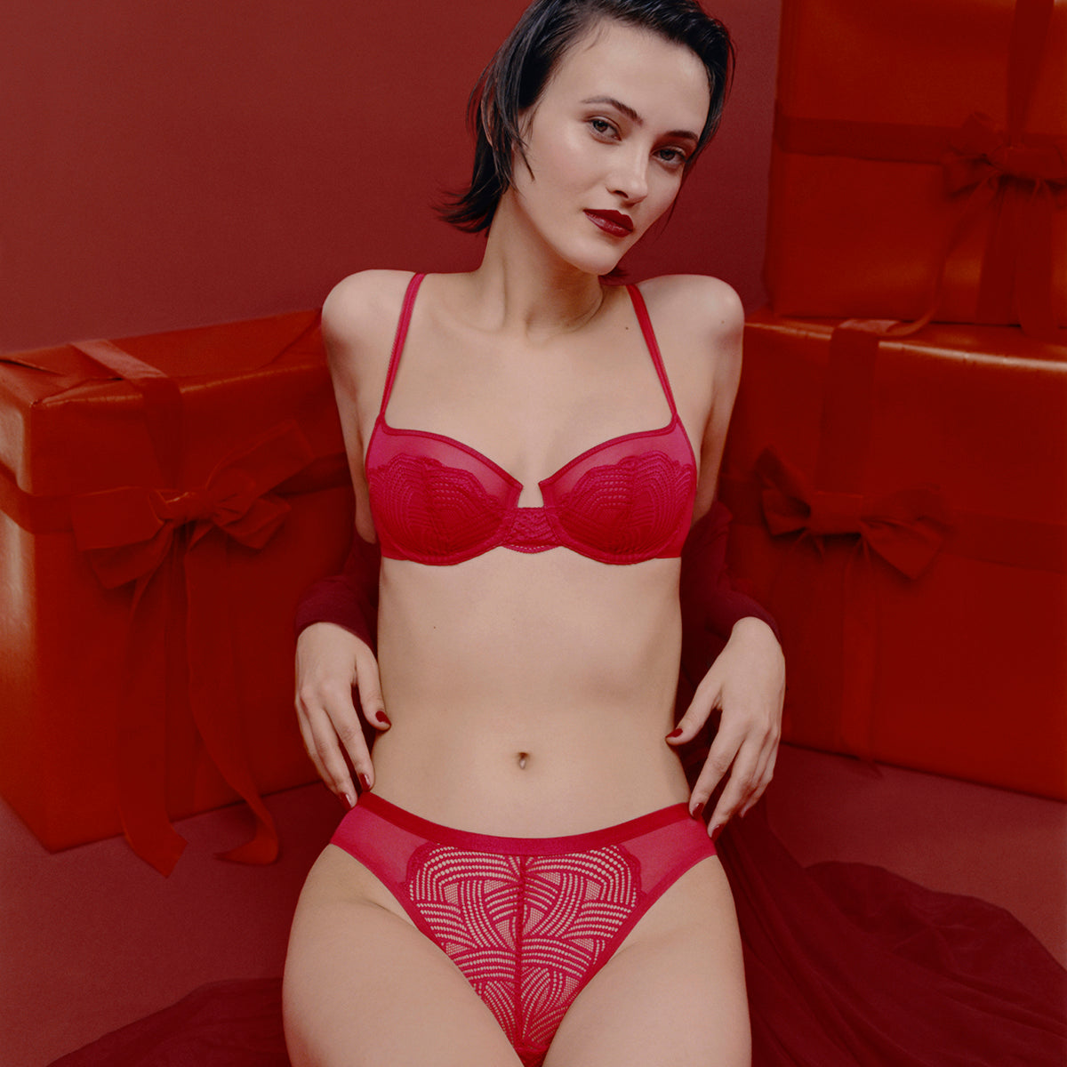 Triumph Delightful Spotlight W BH med bøjle, rød - 10219854 - 00IX - Rouge