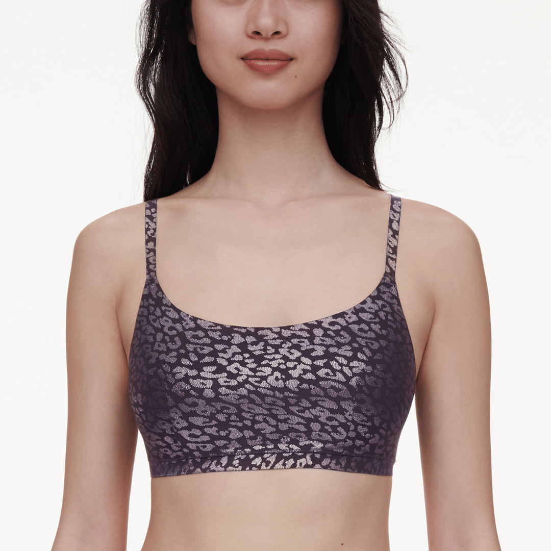 Chantelle Softstretch bralette BH, sølv - C11DQ2 - A60 - Ink Shimmer Print