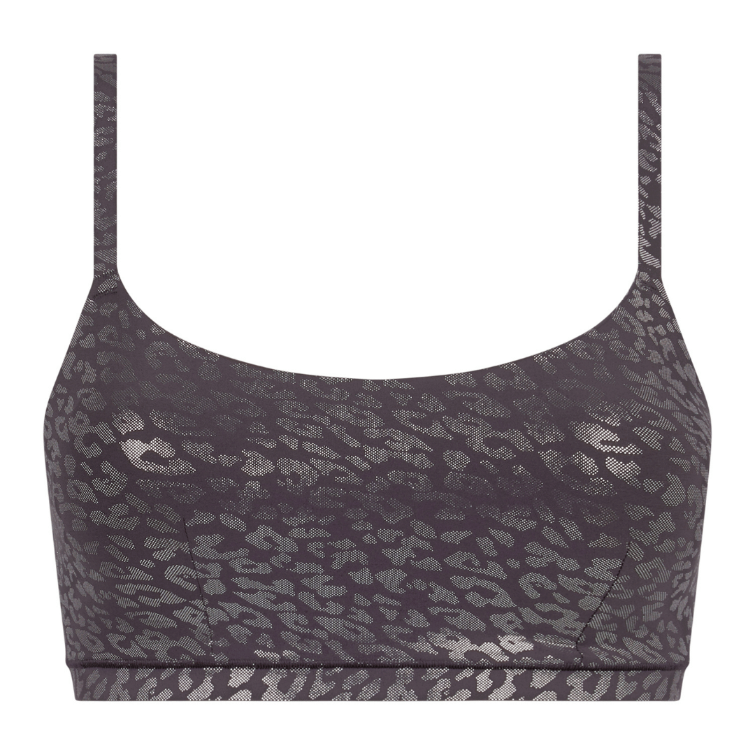 Chantelle Softstretch bralette BH, sølv - C11DQ2 - A60 - Ink Shimmer Print