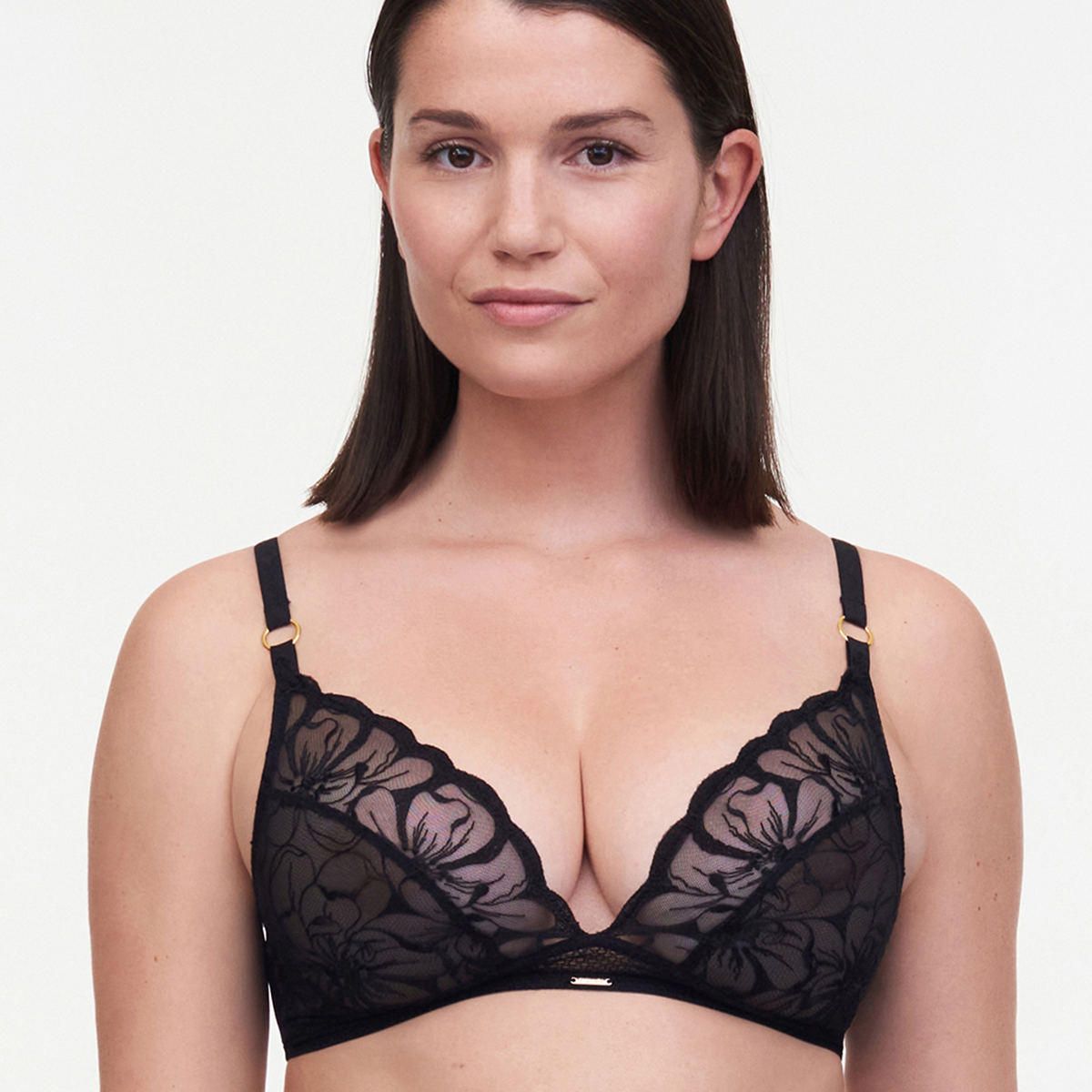 Chantelle Fleurs BH uden bøjle, sort - C12M80 - 011 - Black