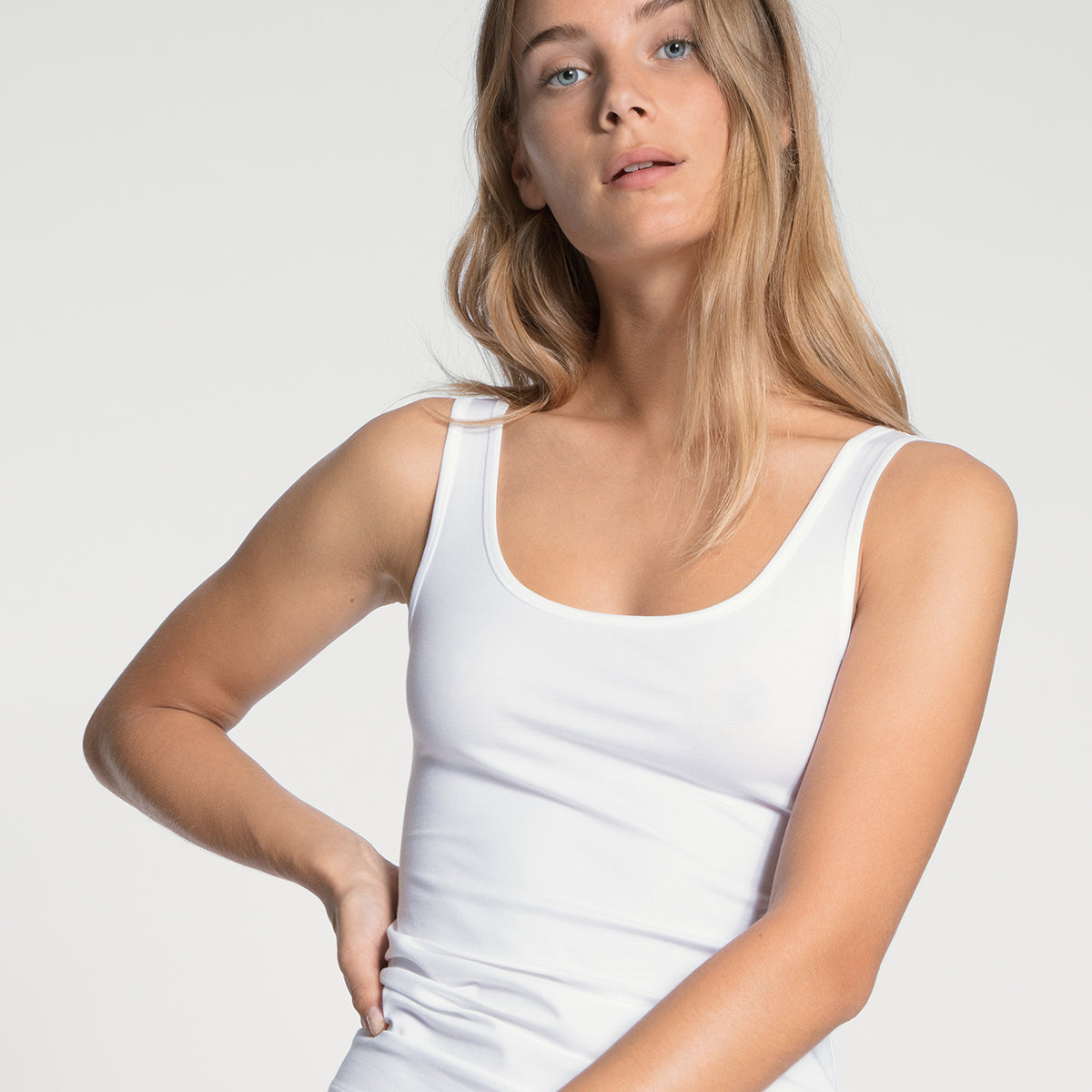 Calida Natural Comfort Tank top, hvid - 12175 - 001 - White