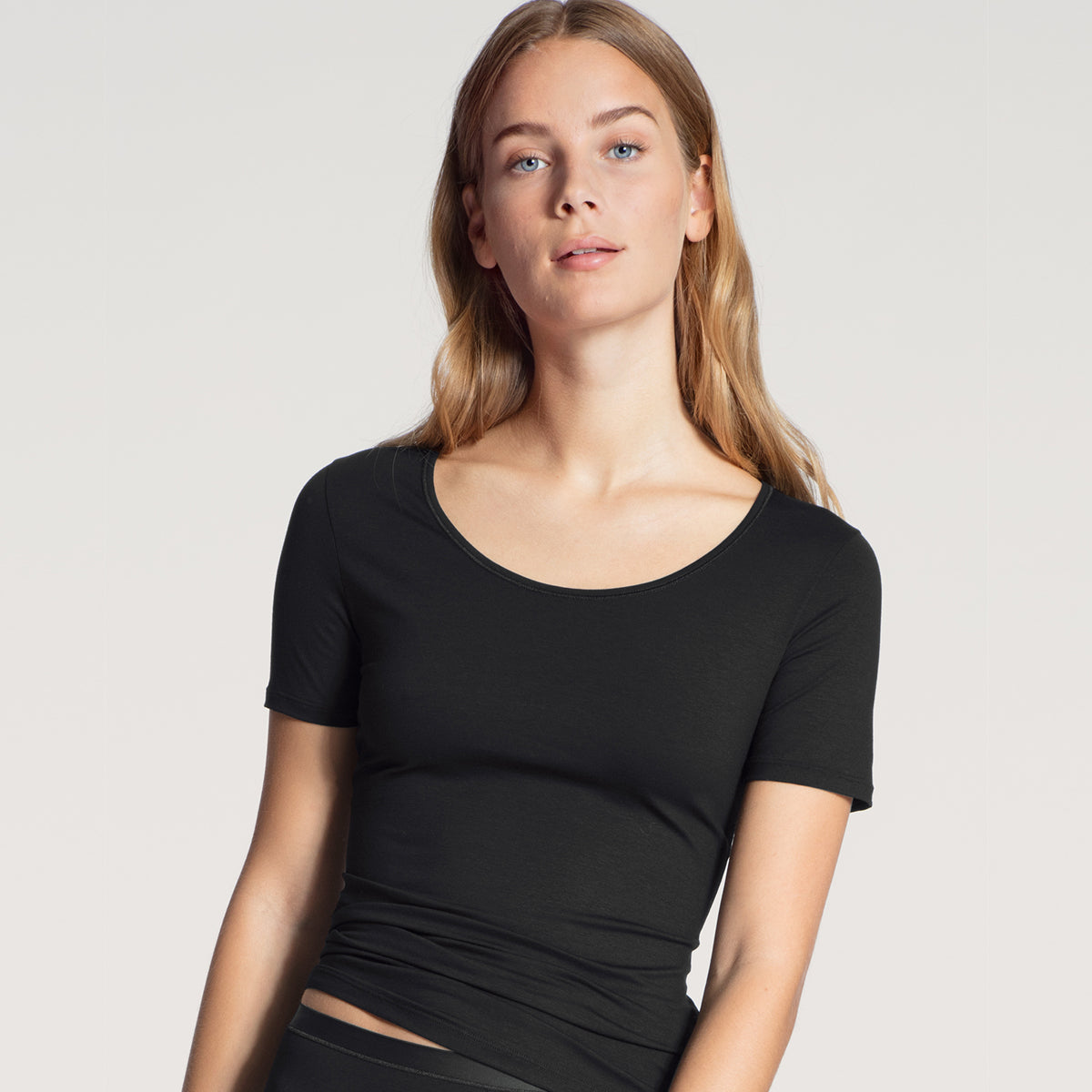 Calida Natural Comfort t-shirt, sort - 14075 - 992 - Black